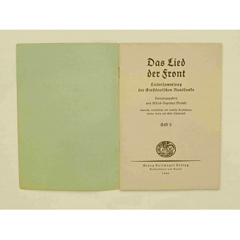 Frente canción-colección de canciones de la radiodifusión Gran alemán. 3ª edición. Espenlaub militaria