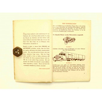 A textbook for the driving test in 3rd Reich. Espenlaub militaria