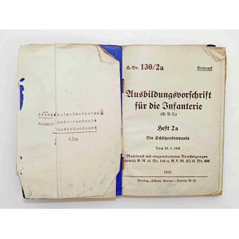 Ausbildungsvorschrift für die Infanterie (A.V.I.). Heft 2a. Die Schützenkompanie, Vom 16.3.1941. Espenlaub militaria