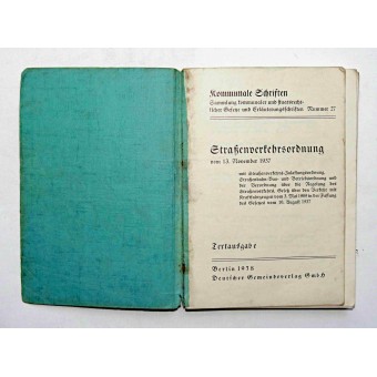 Driving rules of the 3rd Reich in 1937. Espenlaub militaria