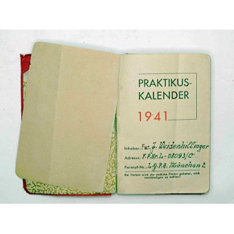 Notebook de soldado alemán 1941. Espenlaub militaria