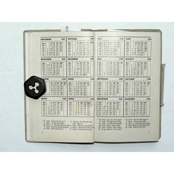 Calendario tascabile del soldato tedesco 1937/38. Espenlaub militaria