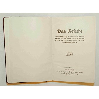 Manual para la infantería del ejército alemán Kaiser 1910. Espenlaub militaria