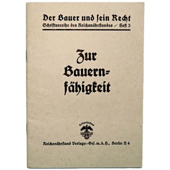 Bonden och hans lag, publikationsserie från Reichsnährstand - nummer 3. Espenlaub militaria
