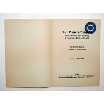 Viljelijä ja hänen laki, ReichsnährStand -julkaisut - numero 3. Espenlaub militaria