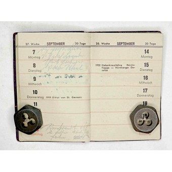 Pocket calendar of German soldier 1942 from Stab III Flak-Regiment 155. Espenlaub militaria