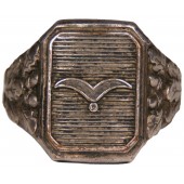 German Ring with a gull Design from a Luftwaffe Collar Tab