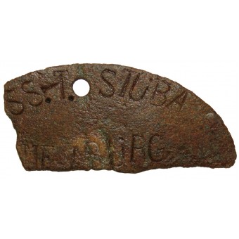 Part of the dog tag SS- T STUBA Oranienburg. Espenlaub militaria