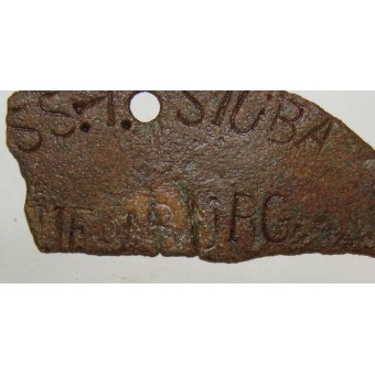 Part of the dog tag SS- T STUBA Oranienburg. Espenlaub militaria