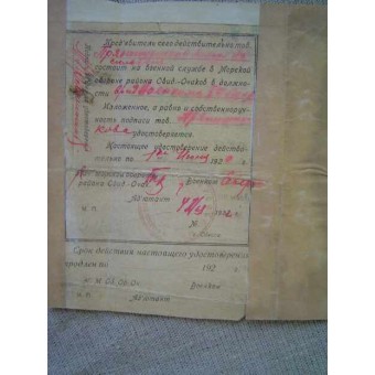 Sodan edeltäviä asiakirjoja, jotka on annettu RKKA: lle komentajalle. Espenlaub militaria