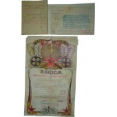 Grupo de documentos de preguerra expedidos al comandante de la RKKA