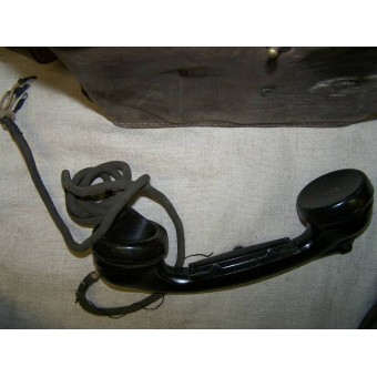 Amerikansk tillverkad för Sovjetunionen fält telefon med läderfodral. Espenlaub militaria