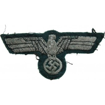 Oficiales de la Wehrmacht de aluminio en lingotes bordado águila de mama. Espenlaub militaria