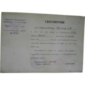 Certificato militare della Seconda Guerra Mondiale