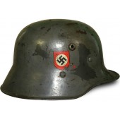 3 rd Reich Dubbele Decal Polizei, Oostenrijkse M 16 stalen helm