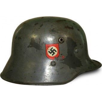 3. Reich Doppelabzeichen Polizei, Österreichischer M 16 Stahlhelm. Espenlaub militaria