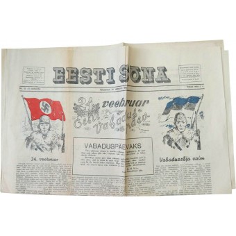 WW2-propaganda-sanomalehden sana Viro-eesti Sõna helmikuuta, 24. 1942.. Espenlaub militaria