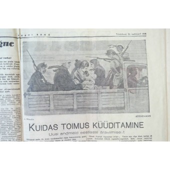 Andra världskrigets propagandatidning Estlands ord-Eesti Sõna 24 februari 1942.. Espenlaub militaria