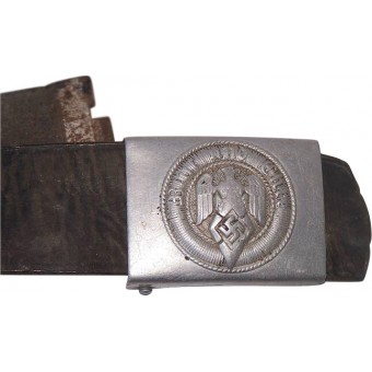 WW2 HJ aluminium spänne med originalbälte. Espenlaub militaria