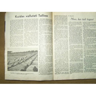 Tedesco WW2 / rivista di propaganda Waffen SS Pildileht, stampato in Estonia del 1943. Espenlaub militaria