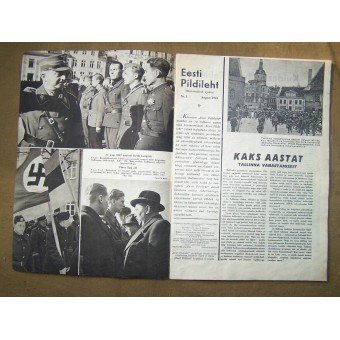 Allemand WW2 / le magazine de propagande Waffen SS Pildileht, imprimé en Estland, 1943. Espenlaub militaria