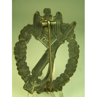 Infanteriesturmabzeichen, zilverklasse infanterie Assault-Zink, gemarkeerd ASSMANN. Espenlaub militaria