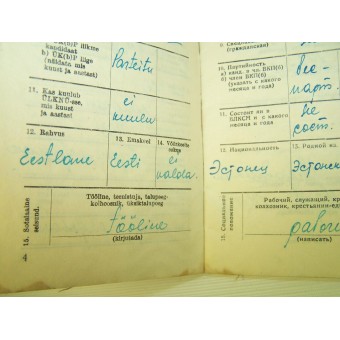 WW2 RKKA Soldier-ID-ingesteld uit 1944, behoorde tot Estonian, NKVD-schrijven.. Espenlaub militaria