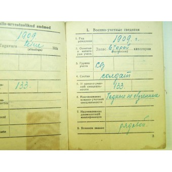 WW2 RKKA set soldato ID datato 1944, apparteneva estonian, writtings Nkvd.. Espenlaub militaria