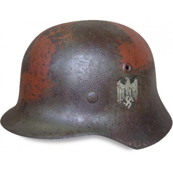 Allemand m 40 Wehrmacht casque dacier avec croix gammée peinte. Espenlaub militaria