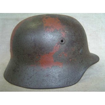 Allemand m 40 Wehrmacht casque dacier avec croix gammée peinte. Espenlaub militaria