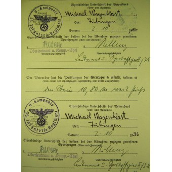 Document van Reichs- Sportabzeichen. Espenlaub militaria