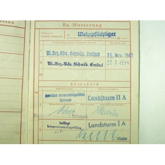 Wehrpass. Service in 1913-18 in JNFanterie Regiment 124. Espenlaub militaria