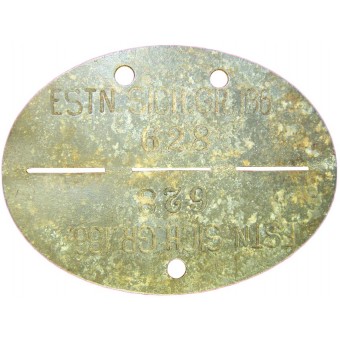 Estn. SICH. GR. 186 del disco ID, volontario Estone. Espenlaub militaria