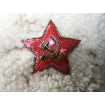Schafsfell-Offizierswintermütze der Roten Armee aus dem Zweiten Weltkrieg.. Espenlaub militaria