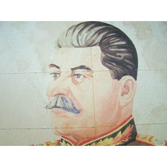 Stalin-Porträt mit Essensgutscheinen gültig für das Gebiet Langreo-Asturas, Spanien.. Espenlaub militaria