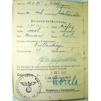Tysk WW2 Soldbuch. Espenlaub militaria