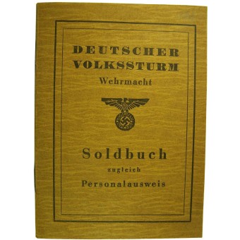 WW2 guerra del final Deutscher Volkssturm Soldbuch.. Espenlaub militaria