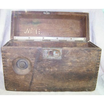 Imperiale scatola di legno russo per telefono da campo. Espenlaub militaria