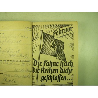 Dagbok-kalender som utfärdades 1945 av Divisional Stuff of V Armee Korps.. Espenlaub militaria