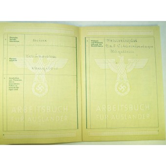 Duitse Oosterse werknemers Set van ID-boek en Ost Borst Patch. Espenlaub militaria