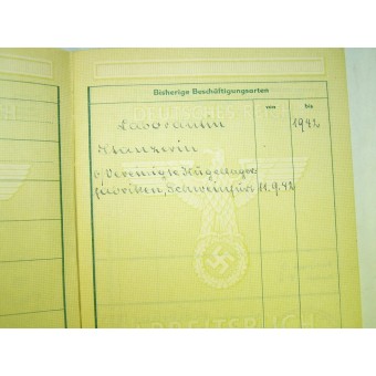 Trabajadores del Este alemanes conjunto de libro Identificación y el parche de mama OST. Espenlaub militaria