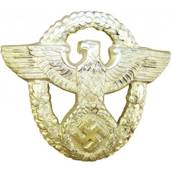 3er Reich, Polizei sombrero de aluminio escarapela. Espenlaub militaria