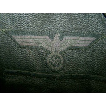 M41 Wehrmacht Heeres, Drillich jacket for Schutze in Panzerabwehr/Panzerjager Regiment. Espenlaub militaria