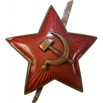 Sovjetisk M 35 röd stjärncockade med separat hammare och cirkel. Espenlaub militaria