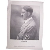 Плакат-листовка с изображение Гитлера, пропаганда времен войны.
