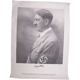 Плакат-листовка с изображение Гитлера, пропаганда времен войны.. Espenlaub militaria