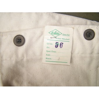 Pantaloni lavorativi menta assegnati II Ers Batl .42 W Drews und Sohn.Paper etichetta. Espenlaub militaria
