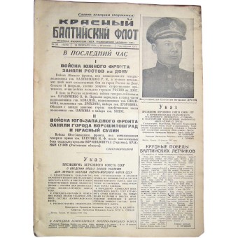WW 2 periódico Flota del Báltico Rojo 16 de febrero / 1943. Espenlaub militaria