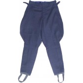 Pantaloni di cotone blu per le scuole ufficiali militari.