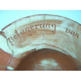 Tedesco souvenir in ceramica posacenere dalla parte anteriore Wolchow. Espenlaub militaria